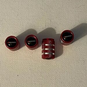 Dodge Logo Valve Stem Caps in Red set of 4 NWT
